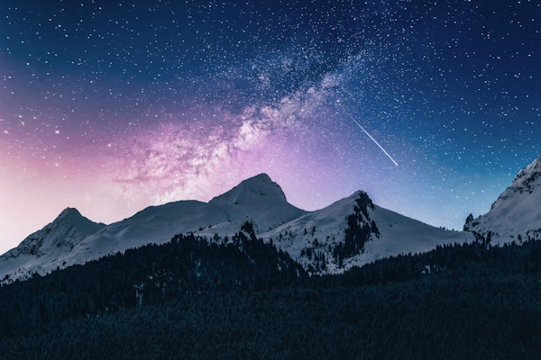 Fantasy landscape with mountains and mist